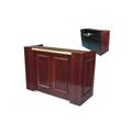 Forbes Industries 5784-5 Mobile Bar w/ Sink & Hand Rail - 60"L x 25"W x 43-1/2"H, Wood Veneer w/ Black Laminate Top, Brown