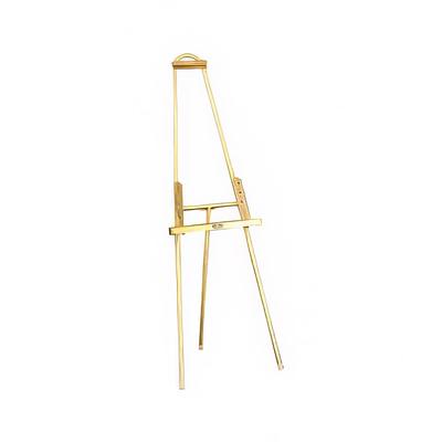 Forbes Industries 6811 Floor Easel w/ Adjustable Ledge - 24"W x 20"D x 66 1/2"H, Brushed Brass