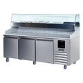 U-Line UCPP588-SS61A 88 11/32" Pizza Prep Table w/ Condiment Rail & Refrigerated Base, 115v, 115 V, Stainless Steel