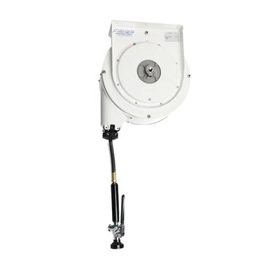 Fisher 32027 30 ft Ceiling Mount Closed Hose Reel Assembly w/ Spray Valve - 1/2" NPT, White