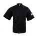 Chef Revival J109BK-3X Chef's Jacket w/ Short Sleeves - Poly/Cotton, Black, 3X