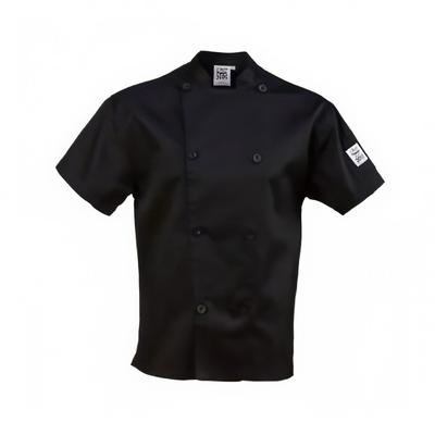 Chef Revival J205BK-3X Chef's Jacket w/ Short Sleeves - Poly/Cotton, Black, 3X