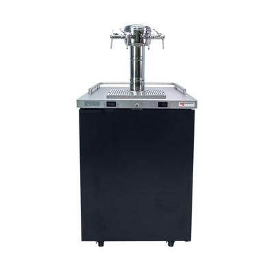 Micro Matic MDD23W-E-E 25" Dual Zone Wine Dispenser w/ (4) 1/6 Size Keg Capacity - 4 Column & 4 Taps, Black, 115v
