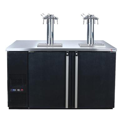 Micro Matic MDD58W-E-C 59 1/2" Dual Zone Wine Dispenser w/ (8) 1/6 Size Keg Capacity - 8 Columns & 8 Taps, Black, 115v