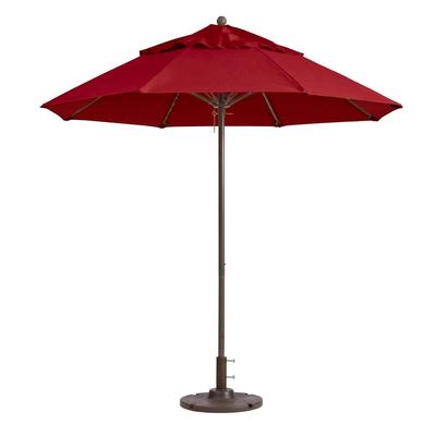 Grosfillex 98318231 7 1/2 ft Round Top Windmaster Umbrella - Terra Cotta Fabric, Aluminum Pole, Red