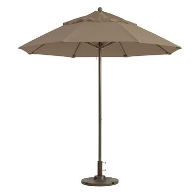 Grosfillex 98358131 7 1/2 ft Round Top Windmaster Umbrella - Linen Fabric, Aluminum Pole, Beige