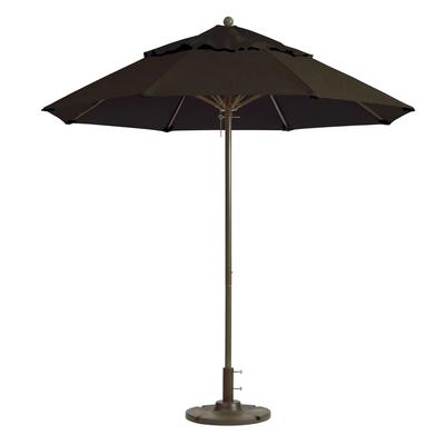 Grosfillex 98800231 9 ft Round Top Windmaster Umbrella - Charcoal Gray Fabric, Aluminum Pole, 9' Diameter