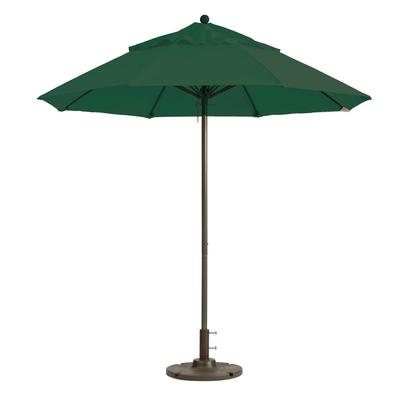 Grosfillex 98822031 9 ft Round Top Windmaster Umbrella - Forest Green Fabric, Aluminum Pole, Fiberglass Ribs