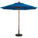 Grosfillex 98949731 7 ft Round Top Market Umbrella - Pacific Blue Fabric, Wooden Pole, 1-1/2" Wooden Pole