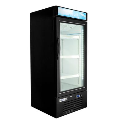 MoTak MGD-1DF-12-HC 25" 1 Section Display Freezer w/ Swing Doors - Bottom Mount Compressor, Black, 115v
