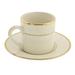 10 Strawberry Street CGLD0428 3 oz Double Gold Line Demitasse Can Cup & Saucer Set - Porcelain, Cream/Gold, With Saucer, White