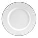 10 Strawberry Street SL0002 9 1/8" Silver Line Lunch Plate - Porcelain, White/Silver