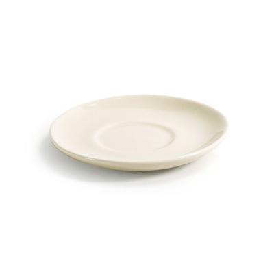 Front of the House DCS059BEP23 4 3/4" Round Kiln Saucer - Porcelain, Vanilla Bean, White