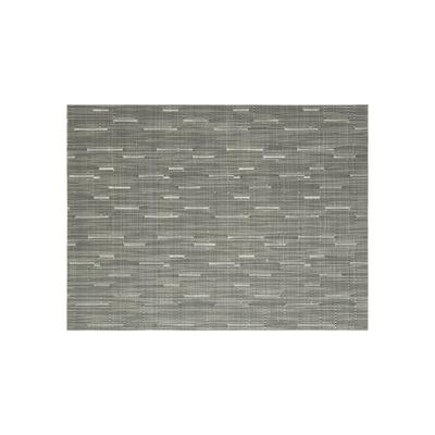 Front of the House XPM063GYV83 Rectangular Metroweave Woven Vinyl Placemat - 16" x 12", Coal, Black