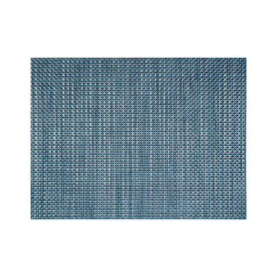 Front of the House XPM077DBV83 Rectangular Metroweave Woven Vinyl Placemat - 16" x 12", Indigo, Basketweave, Blue