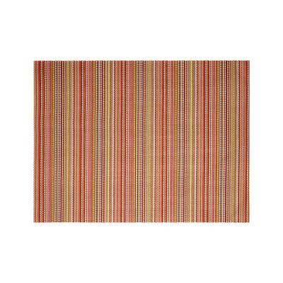 Front of the House XPM096RDV83 Rectangular Metroweave Woven Vinyl Placemat - 16" x 12", Red, Multi-Colored