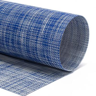 Front of the House XPM123BLV83 Rectangular Metroweave Woven Vinyl Placemat - 16" x 12", Cobalt, Blue
