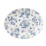 Churchill TOPRD141 14 3/8" x 11 1/2" Oval Vintage Prints Platter - Fine China, Toile Prague, Blue