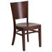 Flash Furniture XU-DG-W0094B-WAL-WAL-GG Restaurant Chair w/ Solid Back - Beechwood, Walnut Finish
