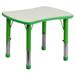 Flash Furniture YU-YCY-098-RECT-TBL-GREEN-GG Rectangular Preschool Activity Table - 26 5/8"L x 21 7/8"W, Plastic Top, Green/Gray