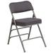 Flash Furniture AW-MC320AF-GRY-GG Folding Chair w/ Gray Fabric Back & Seat - Steel Frame, Gray, Triple Braced, Double Hinged