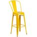 Flash Furniture CH-31320-30GB-YL-GG Contemporary Commercial Bar Stool w/ Curved Back & Metal Seat, Yellow
