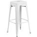 Flash Furniture CH-31320-30-WH-GG Industrial Backless Commercial Bar Stool w/ Metal Seat, White