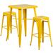 Flash Furniture CH-31330B-2-30SQ-YL-GG 27 3/4" Square Bar Height Table w/ (2) Bar Stool Set - Yellow Steel Top, Steel Base