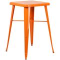 Flash Furniture CH-31330-OR-GG 23 3/4" Square Bar Height Table - Orange Steel Top, Steel Base