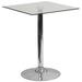 Flash Furniture CH-4-GG 23 3/4" Square Dining Height Table w/ Glass Top - Chrome Base, Silver