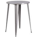 Flash Furniture CH-51090-40-SIL-GG 30" Round Bar Height Table - Silver Steel Top, Steel Base, Metal