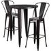 Flash Furniture CH-51090BH-2-30CAFE-BQ-GG 30" Round Bar Height Table w/ (2) Bar Stool Set - Black & Antique Gold Steel Top, Steel Base