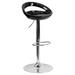 Flash Furniture CH-TC3-1062-BK-GG Swivel Commercial Bar Stool w/ Low Back & Black Plastic Seat, Chrome