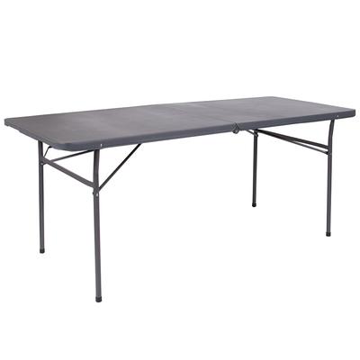 Flash Furniture DAD-LF-183Z-DG-GG Rectangular Folding Table w/ Dark Gray Plastic Top - 72