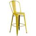 Flash Furniture ET-3534-30-YL-GG Contemporary Commercial Bar Stool w/ Curved Back & Metal Seat, Distressed Yellow