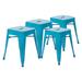 Flash Furniture ET-BT3503-18-TL-GG Stacking Backless Dining Stool - Iron, Teal