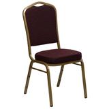 Flash Furniture FD-C01-ALLGOLD-EFE1679-GG Hercules Stacking Banquet Chair w/ Burgundy Patterned Fabric Back & Seat - Steel Frame, Gold