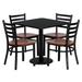 Flash Furniture MD-0003-GG 30" Square Table & (4) Chair Set - Black Laminate Top, Cast Iron Base