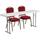 Flash Furniture RB-1872-1-GG Rectangular Folding Training Table &amp; (2) Banquet Chair Set - 72&quot;W x 18&quot;D x 29&quot;H, White