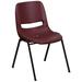 Flash Furniture RUT-EO1-BY-GG Stacking Shell Chair w/ Burgundy Plastic Seat & Back - Black Metal Frame, 880 lb. Capacity