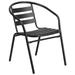 Flash Furniture TLH-017C-BK-GG Indoor/Outdoor Stackable Armchair - Steel, Black, Black Metal