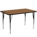 Flash Furniture XU-A2448-REC-OAK-T-A-GG Rectangular Activity Table - 48"L x 24"W, Laminate Top, Oak, Brown