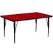 Flash Furniture XU-A2448-REC-RED-T-P-GG Rectangular Activity Table - 48"L x 24"W, Laminate Top, Red