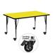 Flash Furniture XU-A2448-REC-YEL-H-P-CAS-GG Rectangular Mobile Activity Table - 48"L x 24"W, Laminate Top, Yellow