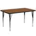 Flash Furniture XU-A2460-REC-OAK-H-A-GG Rectangular Activity Table - 60"L x 24"W, Laminate Top, Oak, Brown
