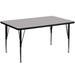 Flash Furniture XU-A3048-REC-GY-T-P-GG Rectangular Activity Table - 48"L x 30"W, Laminate Top, Gray