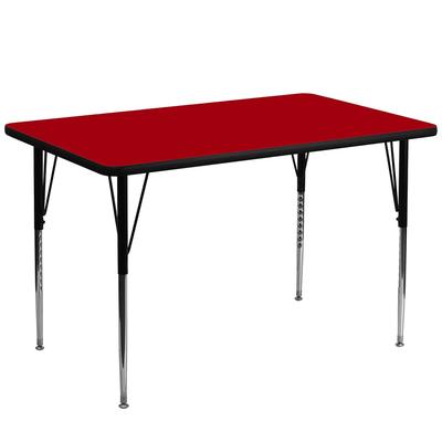 Flash Furniture XU-A3048-REC-RED-T-A-GG Rectangular Activity Table - 48