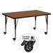 Flash Furniture XU-A3060-REC-OAK-H-P-CAS-GG Rectangular Mobile Activity Table - 60"L x 30"W, Laminate Top, Oak, Brown