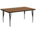 Flash Furniture XU-A3072-REC-OAK-T-P-GG Rectangular Activity Table - 72"L x 30"W, Laminate Top, Oak, Brown