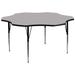 Flash Furniture XU-A60-FLR-GY-T-A-GG Flower Shaped Activity Table - 60"L x 60"W, Laminate Top, Gray